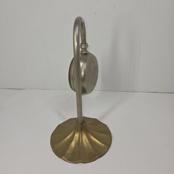 Vintage Antique Brass Desk Clock Table Detective Clocks Brass Deco MCM Gold - Picture 5 of 8